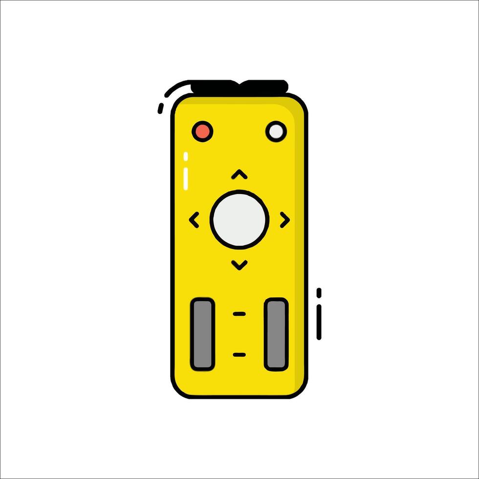A yellow remote control on a white background vector