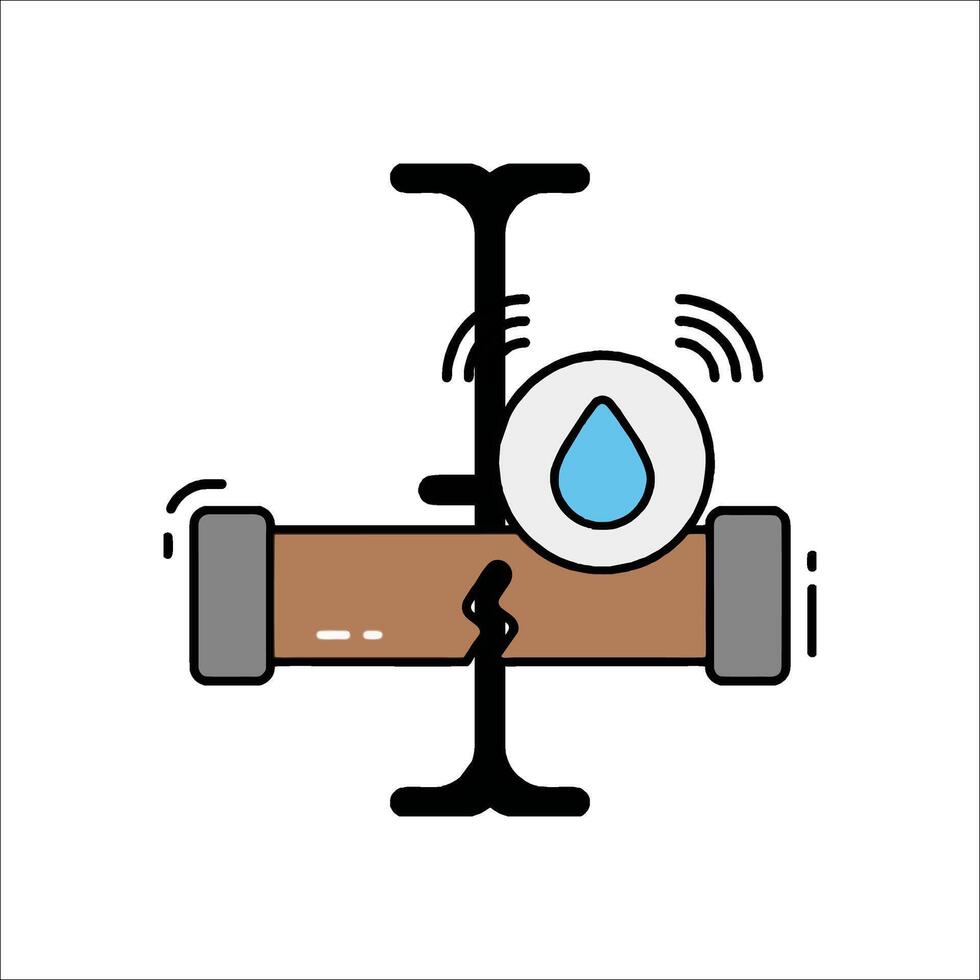 A water pipe with a drop of water on it vector