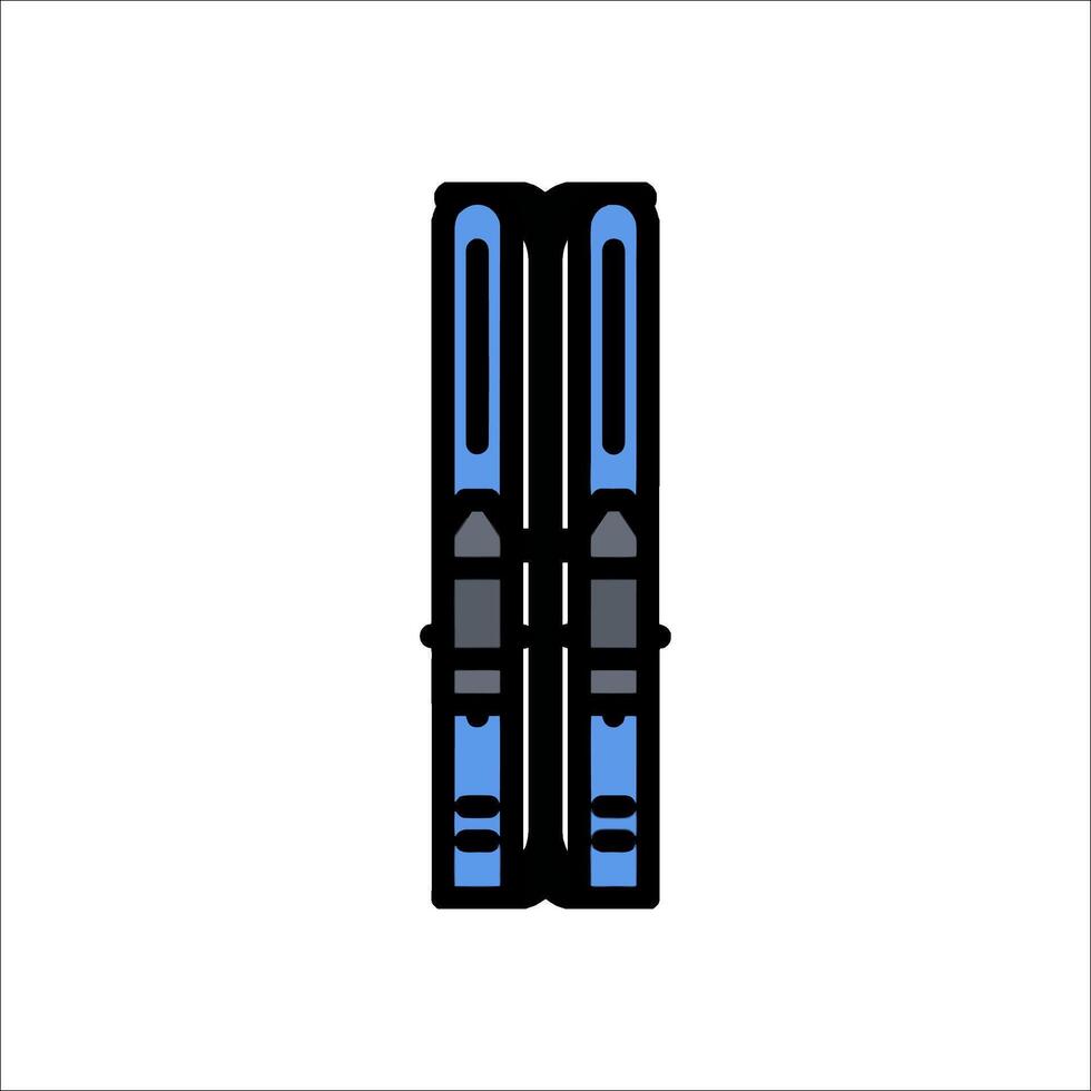 Two ski poles are shown on a white background vector
