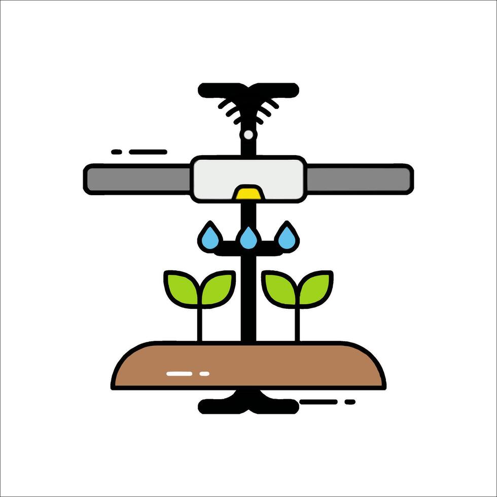 A plant growing on a watering can with a drip vector