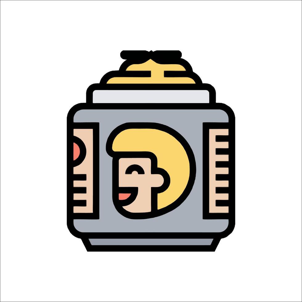 A can of spray paint with a man's face on it vector