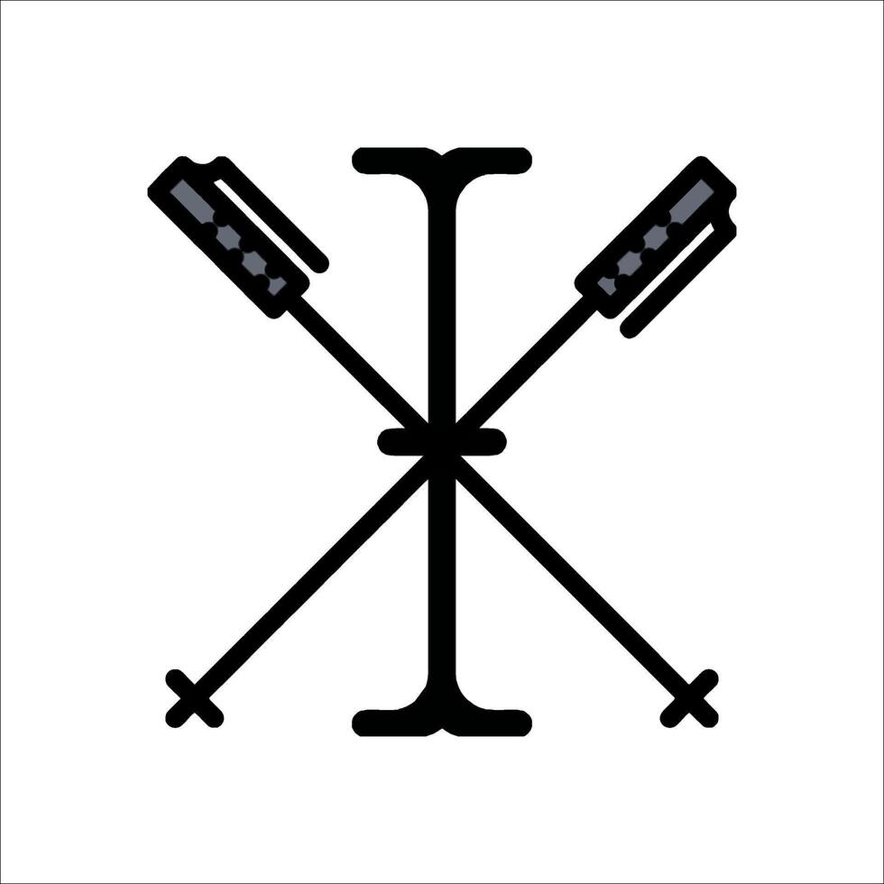 Cross country ski poles vector
