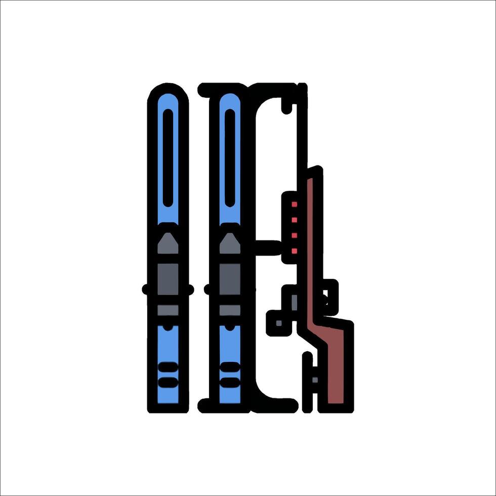 A pair of skis on a white background vector