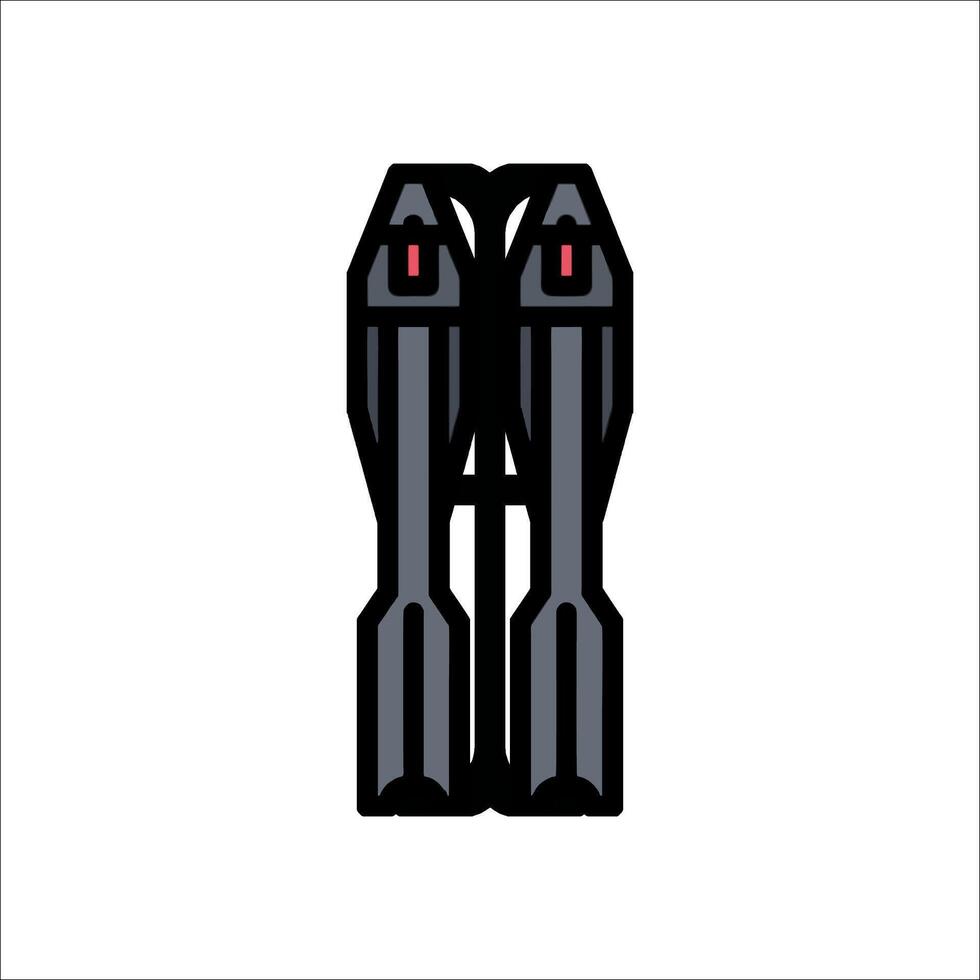 A pair of black boots with red eyes vector