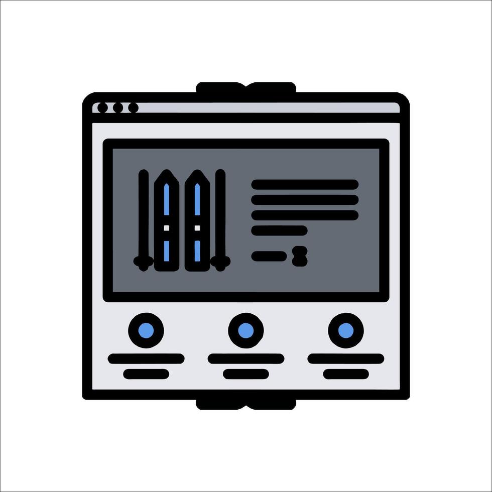 A computer monitor with a blue icon vector
