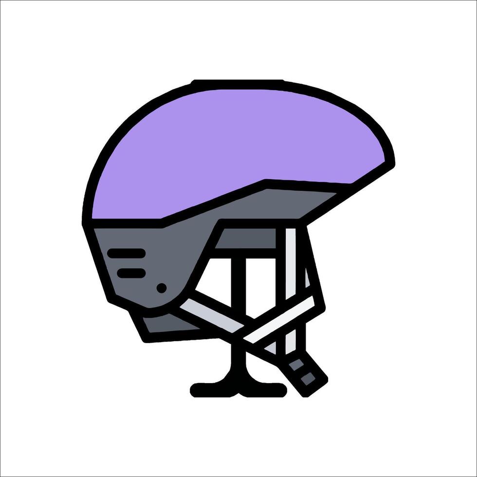 A helmet with a purple and black design vector