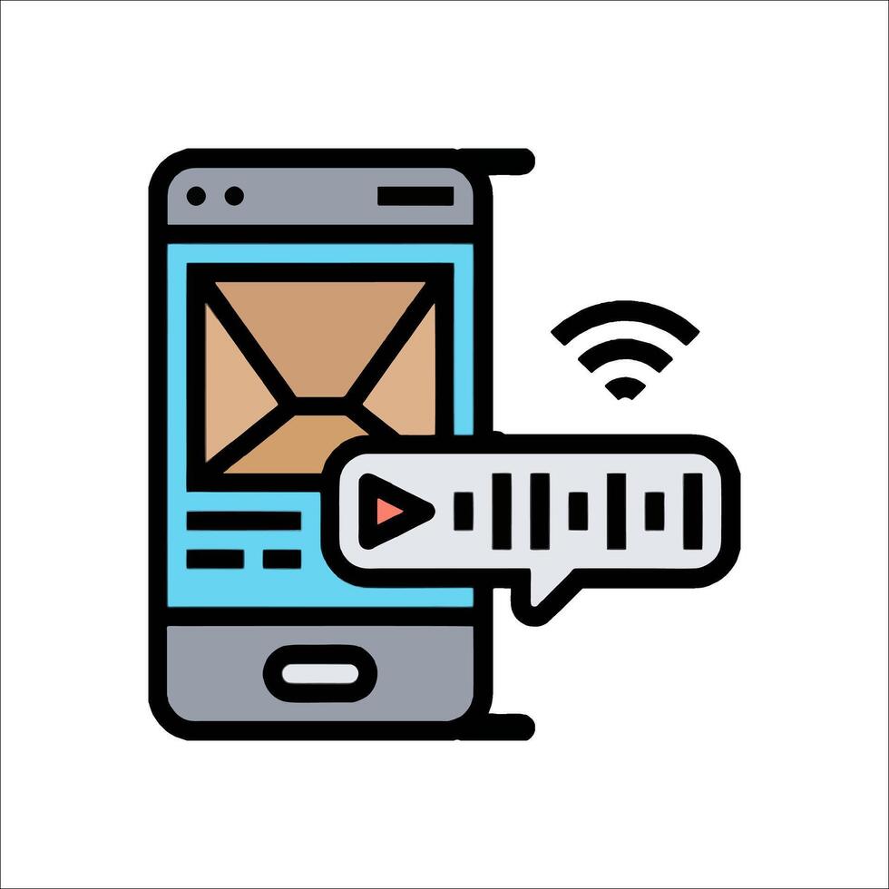 Mobile email icon vector