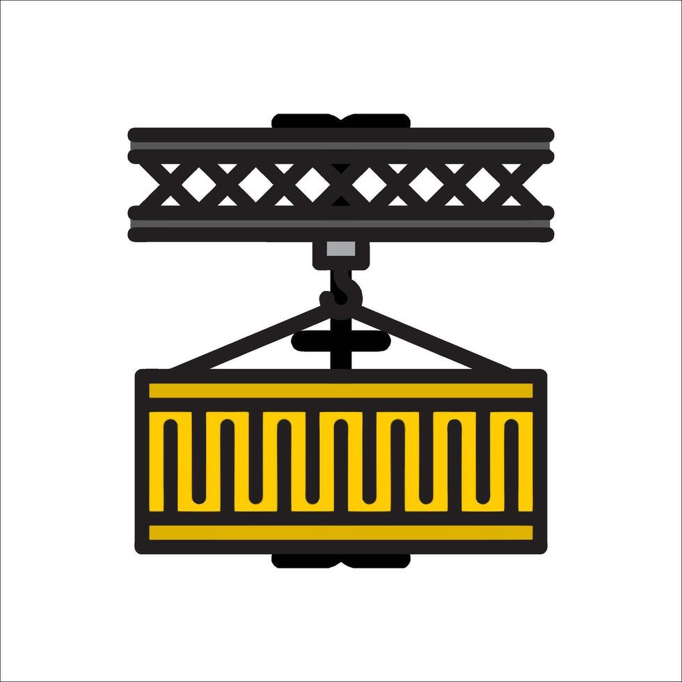 A yellow and black crane icon on a white background vector