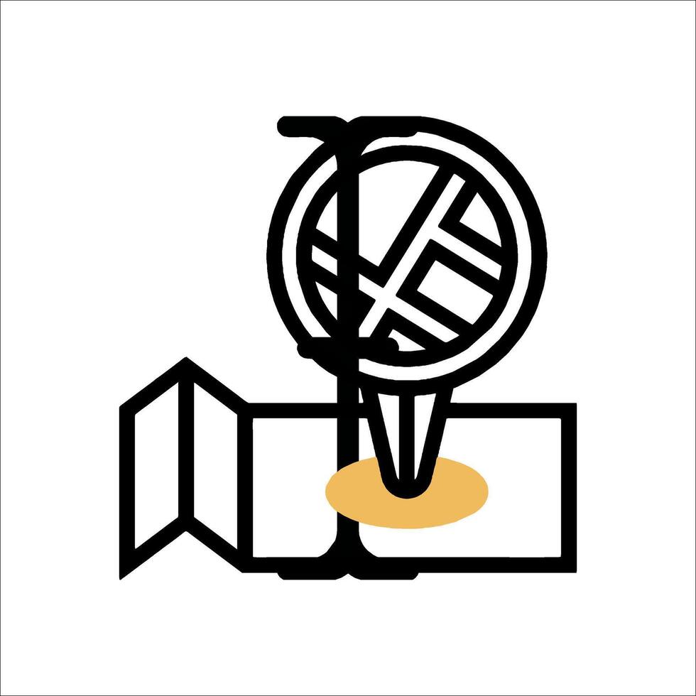 un mapa alfiler con un globo en eso vector