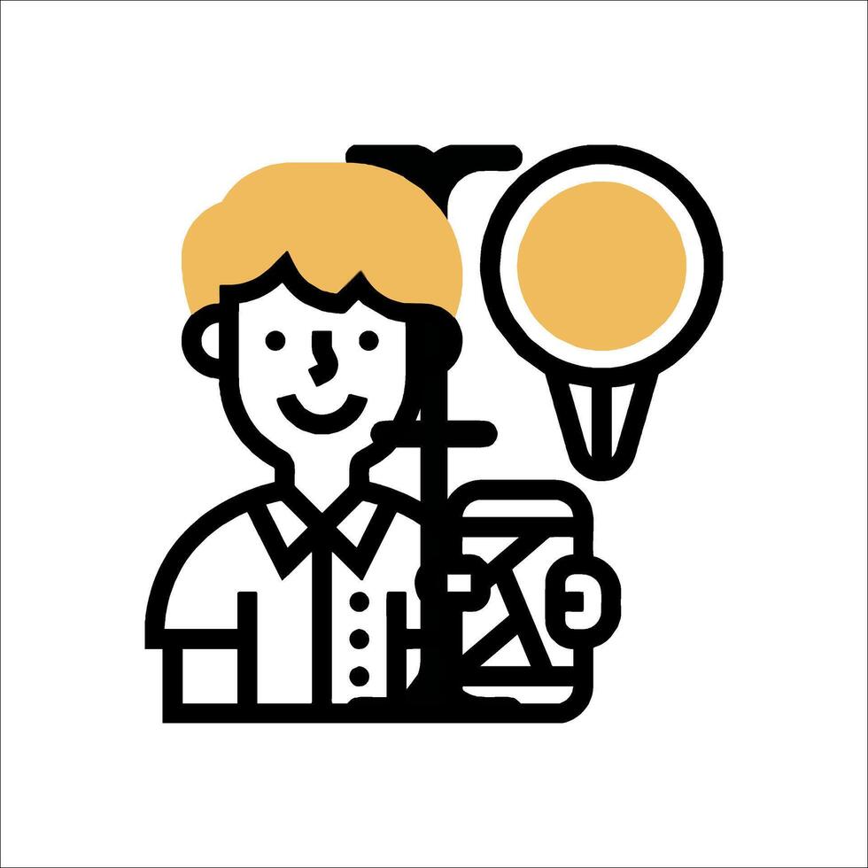 A man holding a phone and a map vector