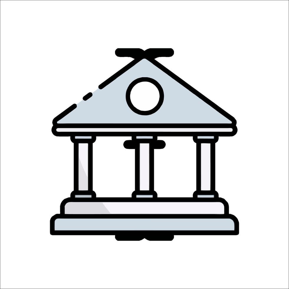 Bank building icon illustration vector