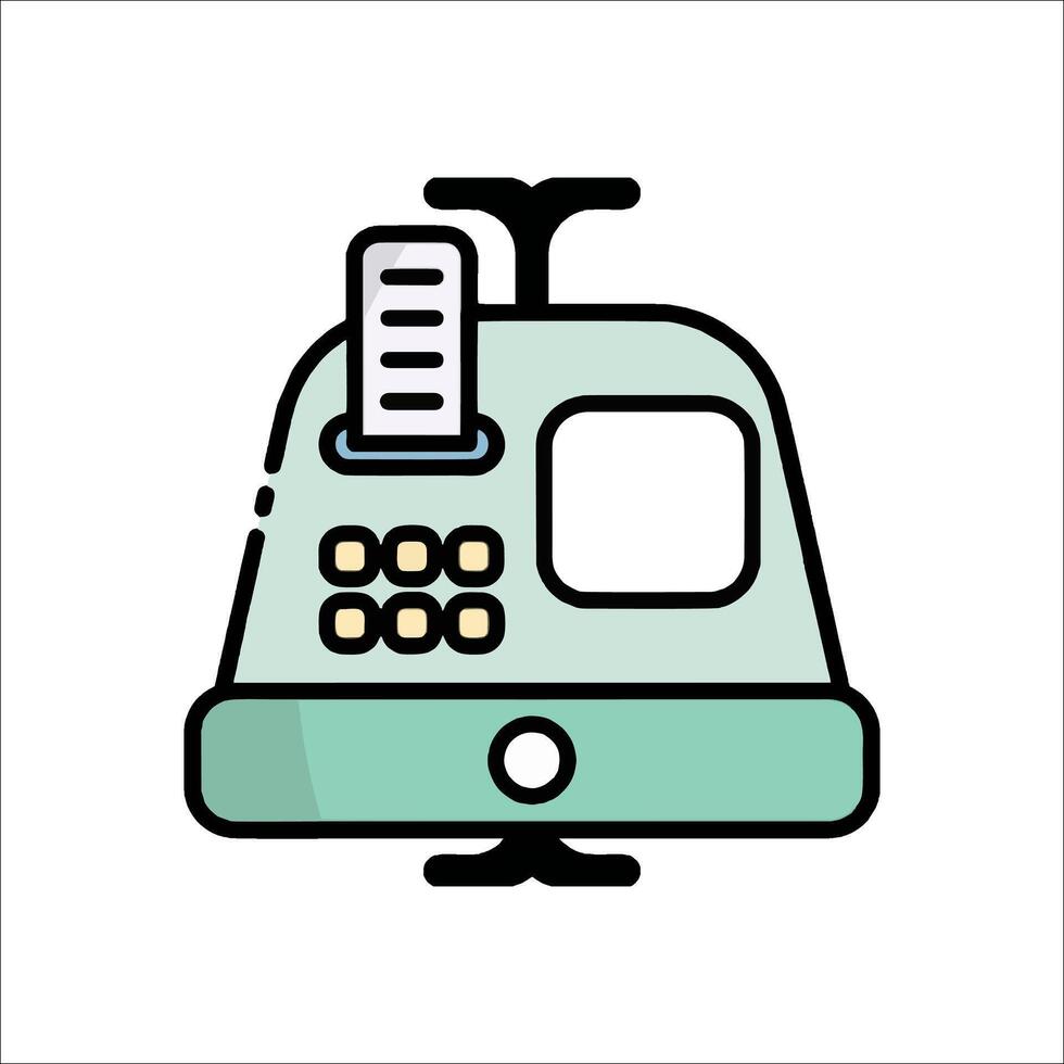 A cartoon machine with a paper on top vector