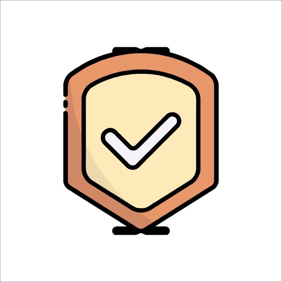 A shield with a tick mark on it vector