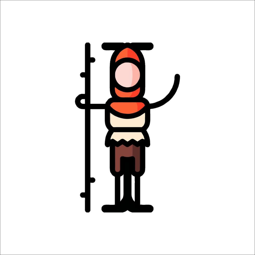 A man with a pole in his hand vector