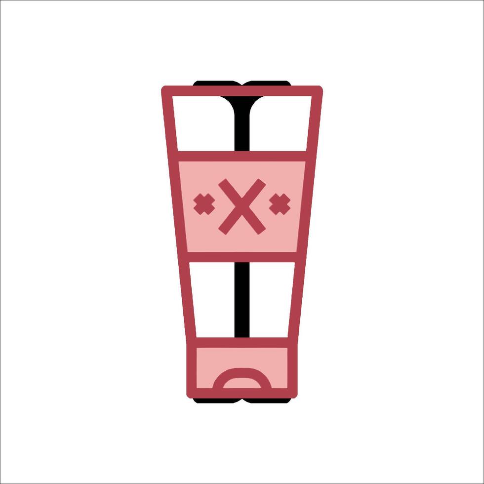 A red and black blender with a cross on it vector