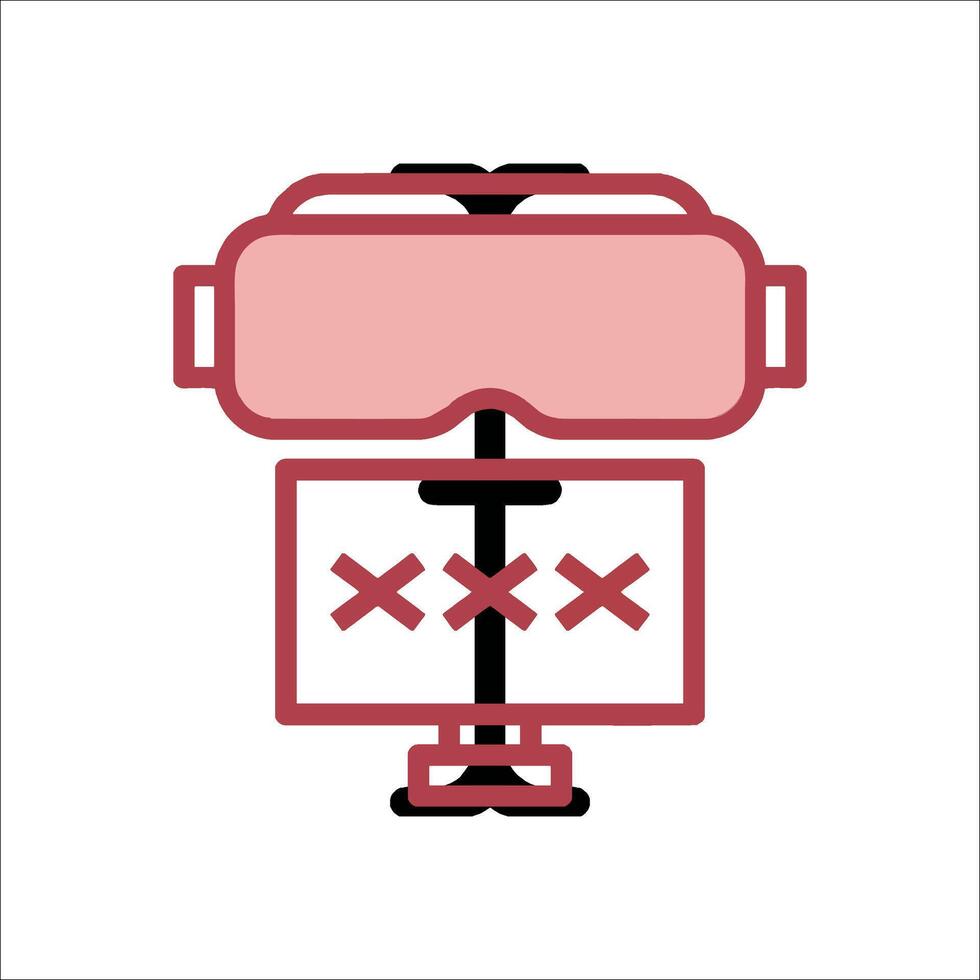 A red and pink virtual reality headset icon vector