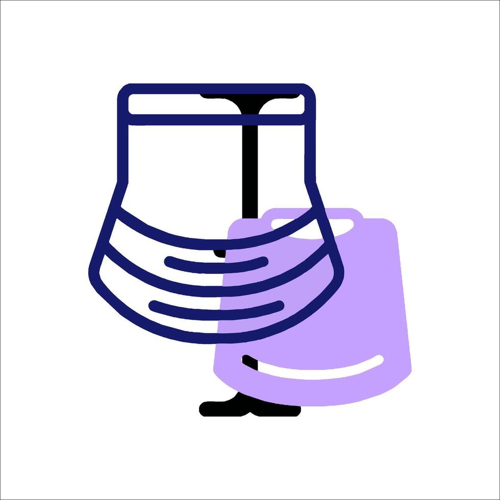 A purple and blue sign with a pair of shoes vector