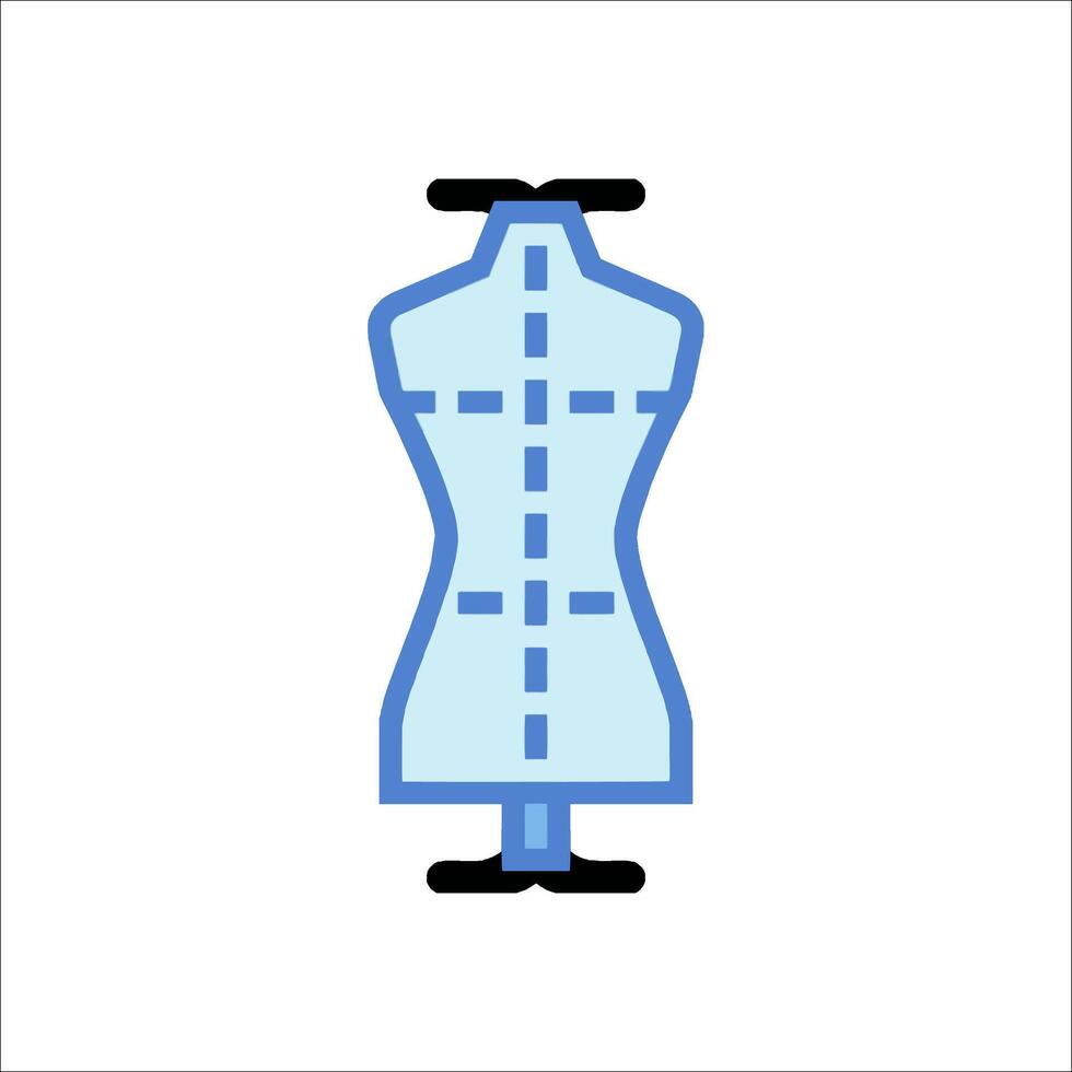 A blue dress form on a white background vector