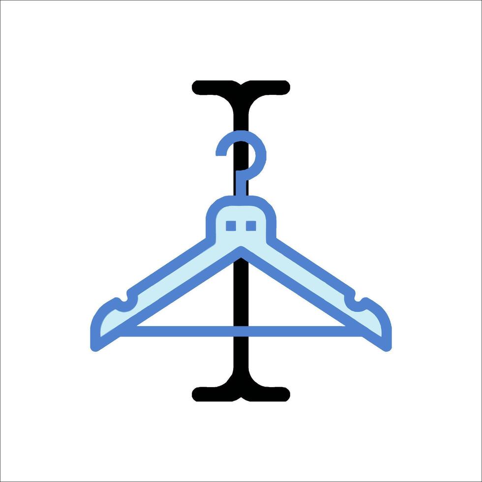 A blue hanger with a handle on it vector
