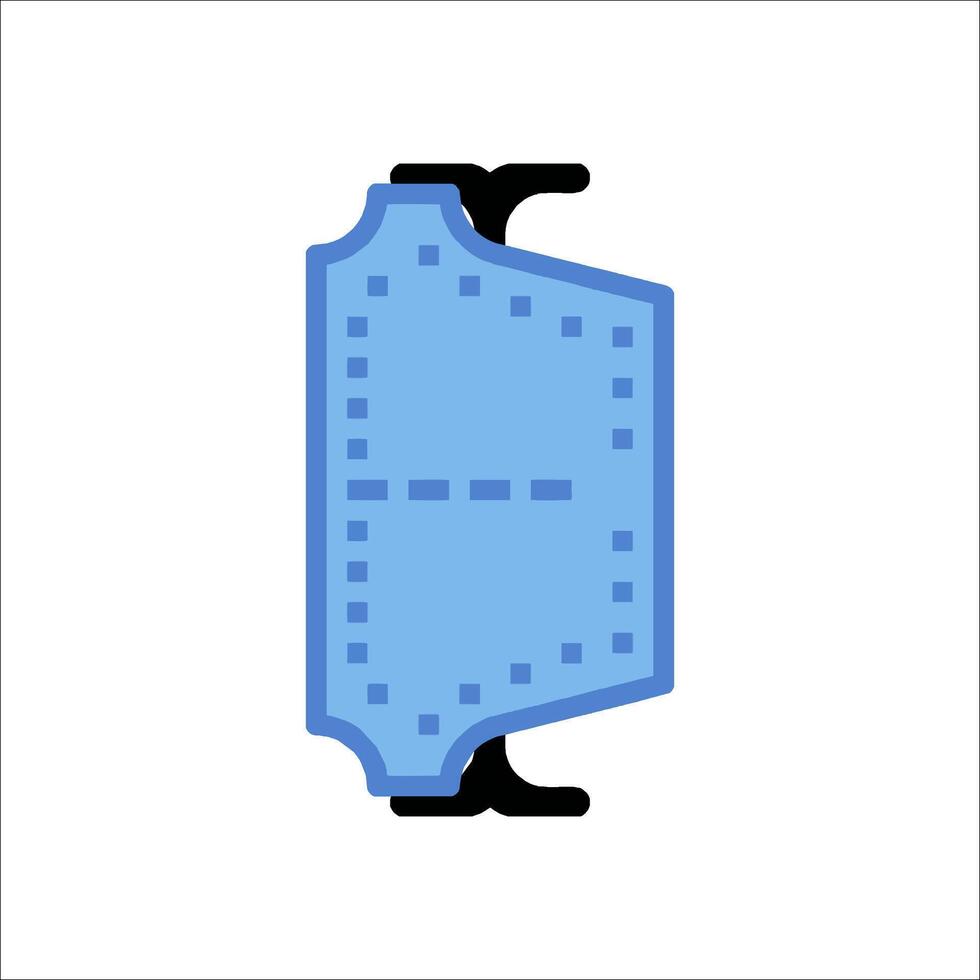 A blue mask with a blue filter on it vector