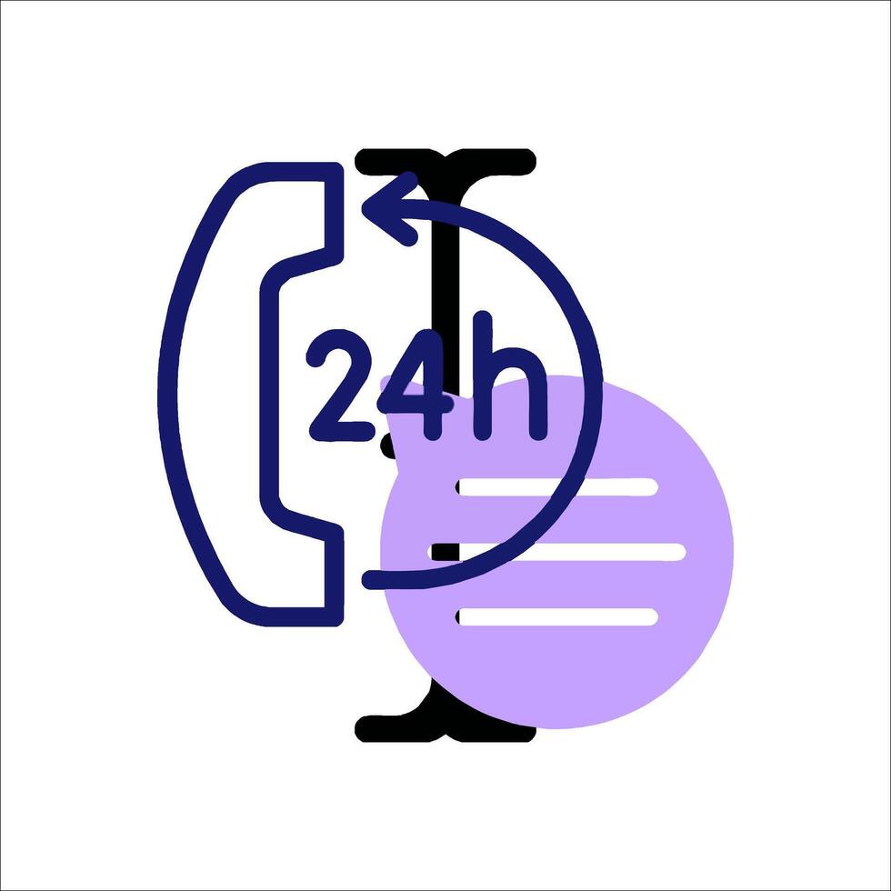 A phone with a 24 hour clock on it vector