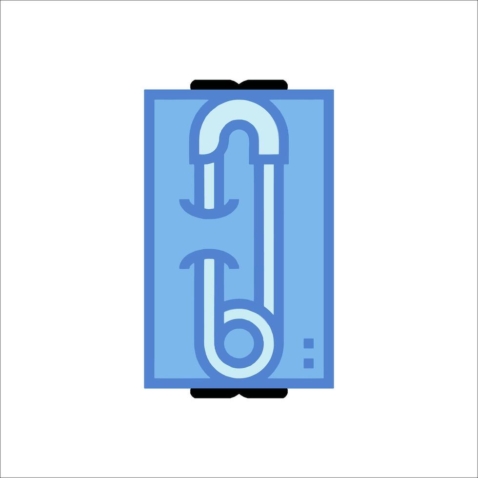 A blue clip on a white background vector