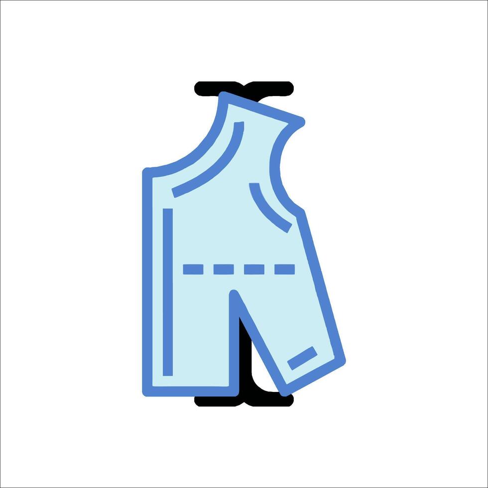 A blue vest with a measurement on it vector