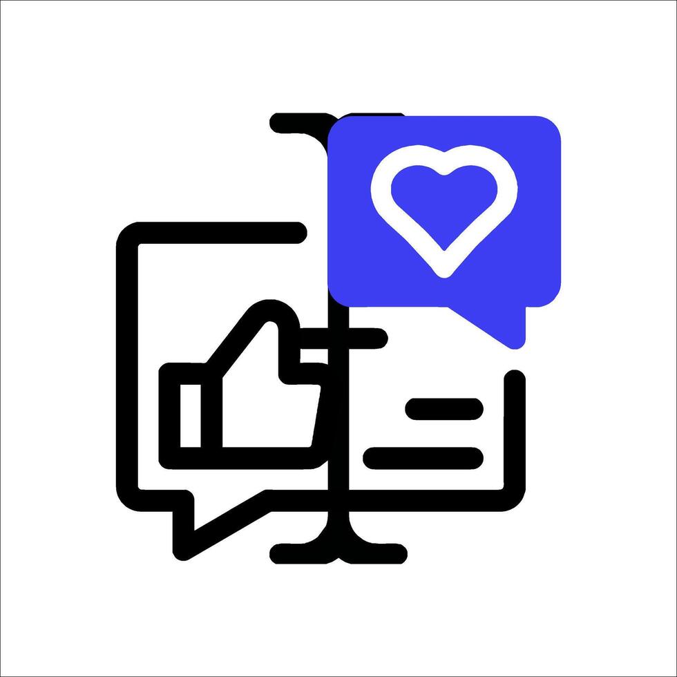 A heart and a speech bubble icon vector
