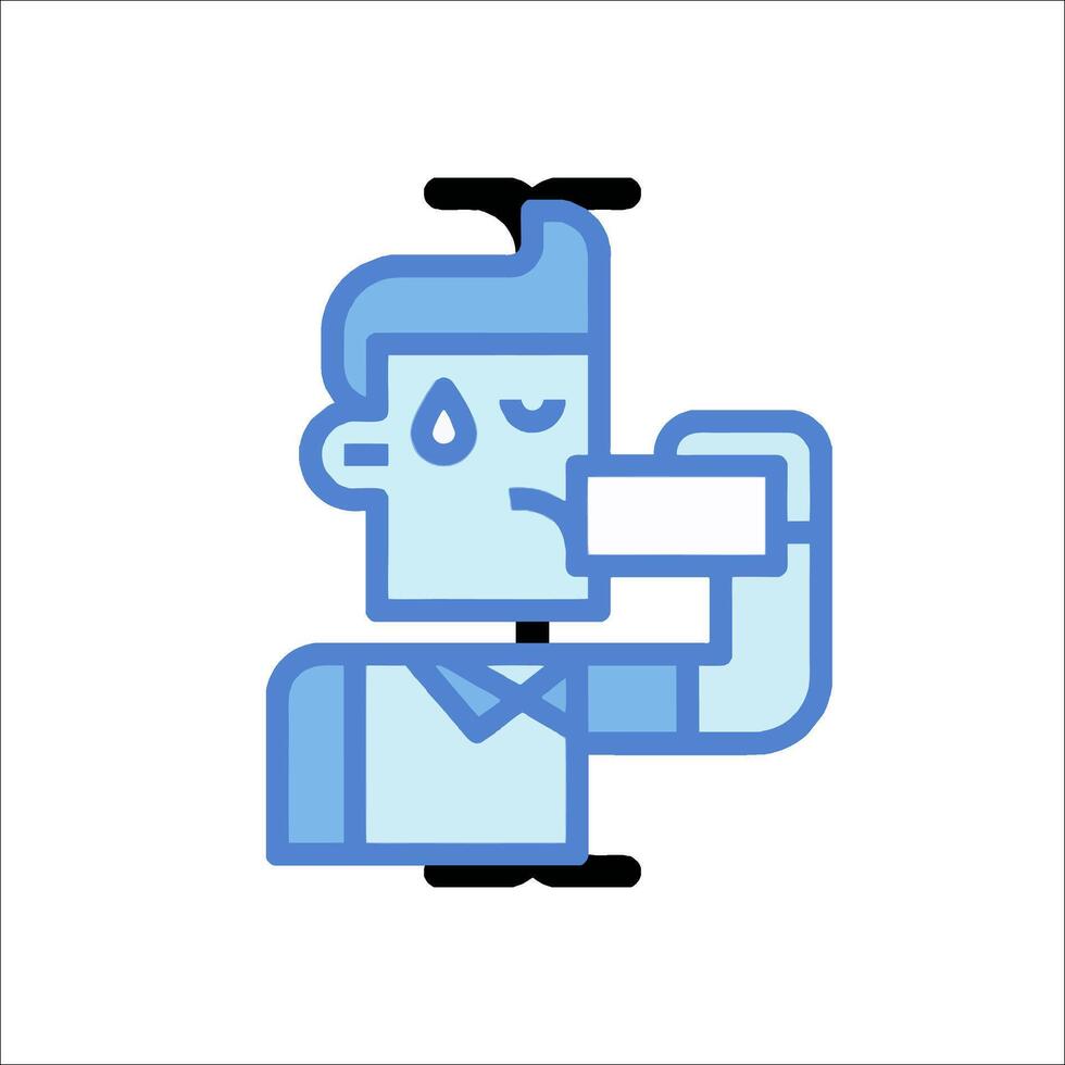 A man drinking water with a tear in his eye vector