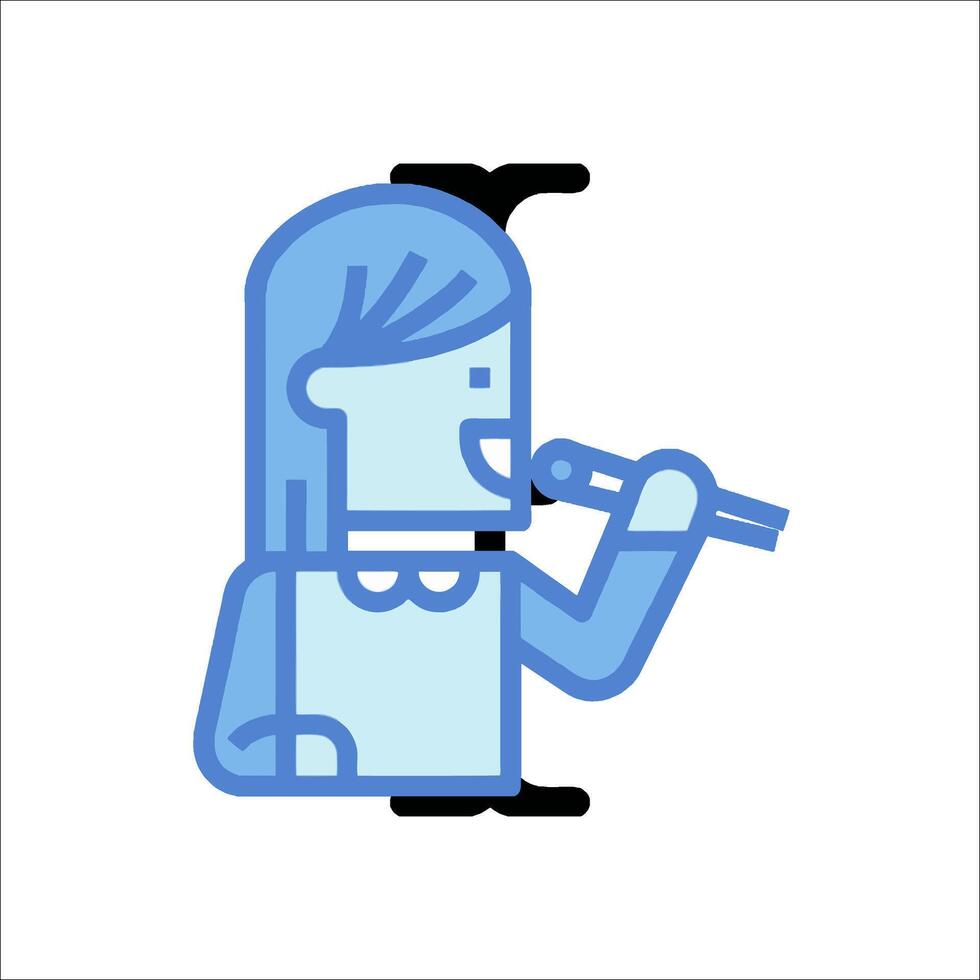 A woman holding a microphone and singing into it vector