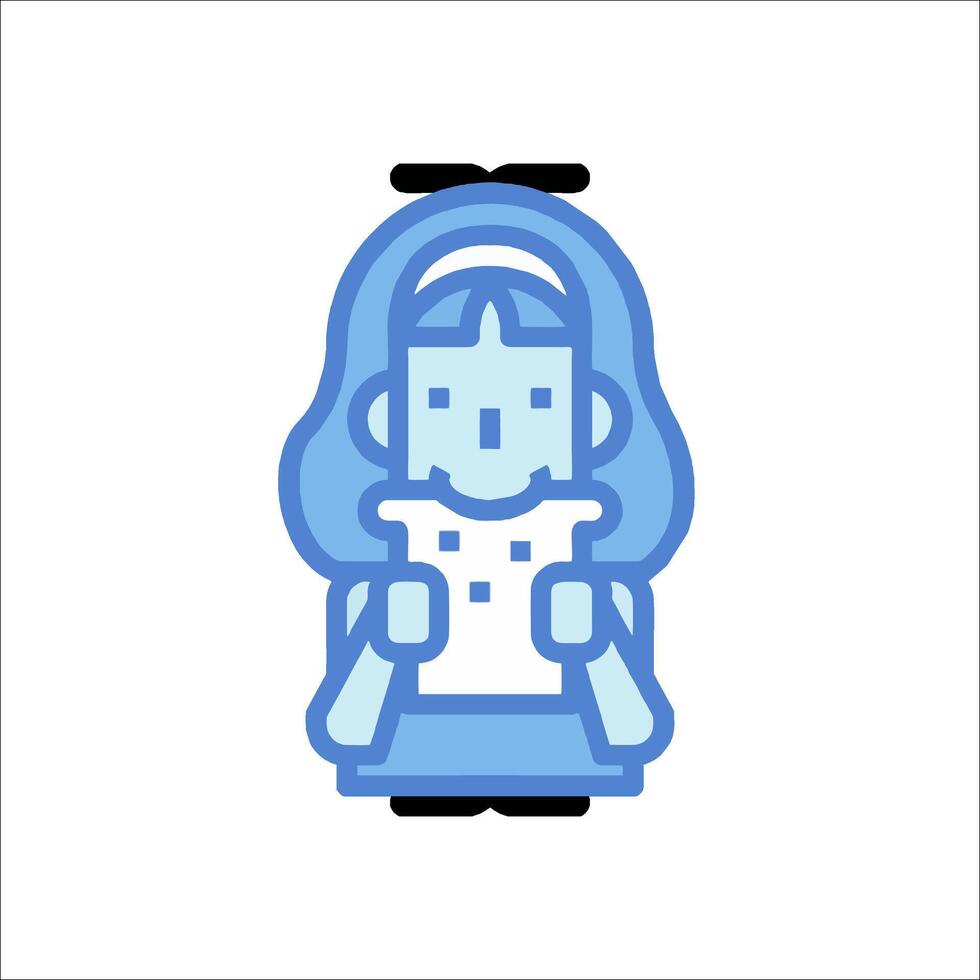 A blue cartoon character holding a piece of paper vector