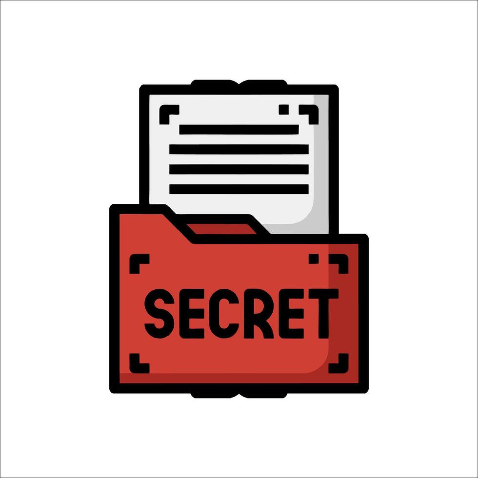 A folder with the word secret on it vector