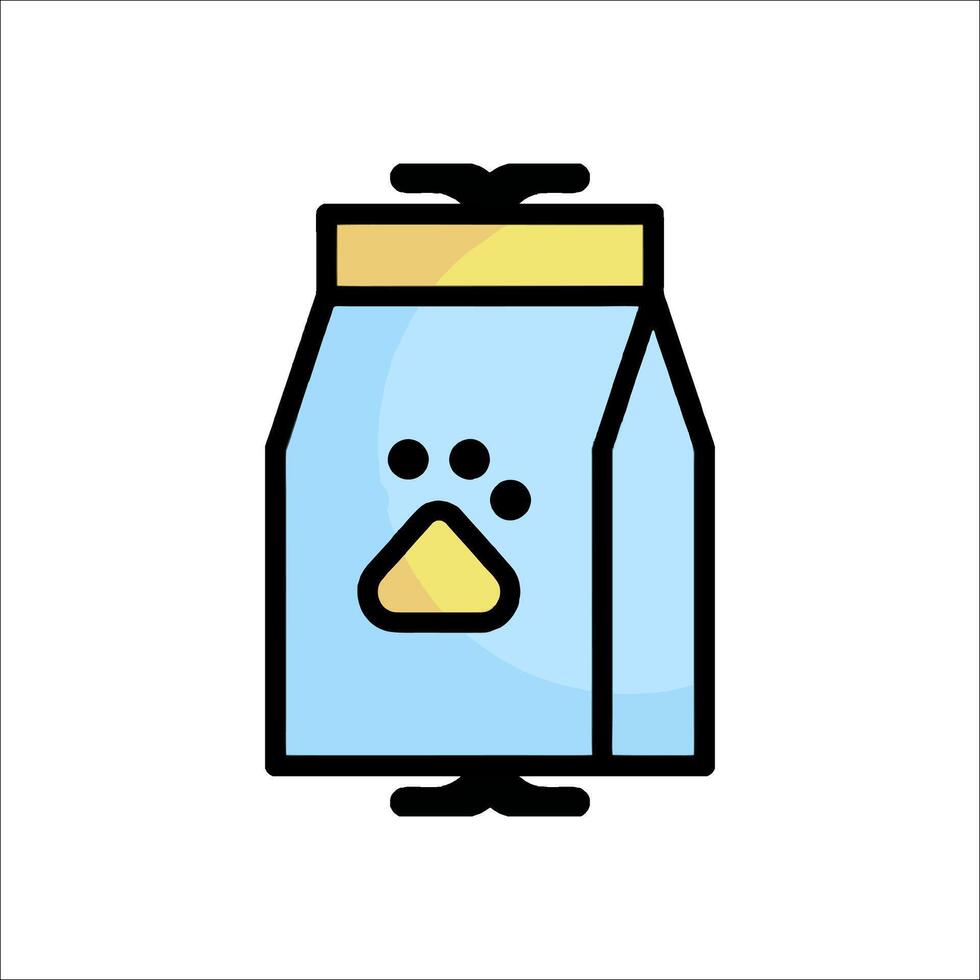 A blue bag with a yellow paw on it vector