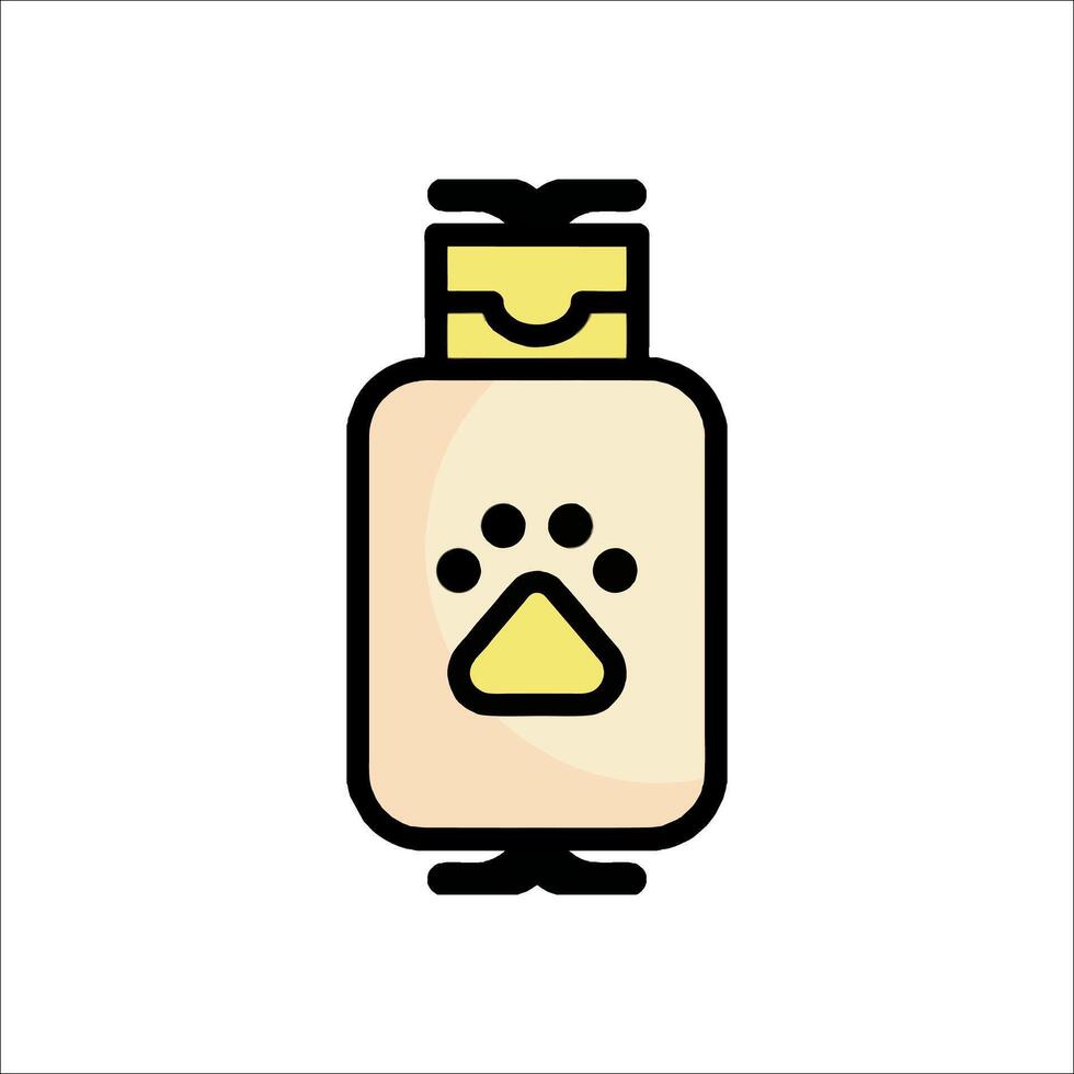 A bottle with a dog's paw on it vector