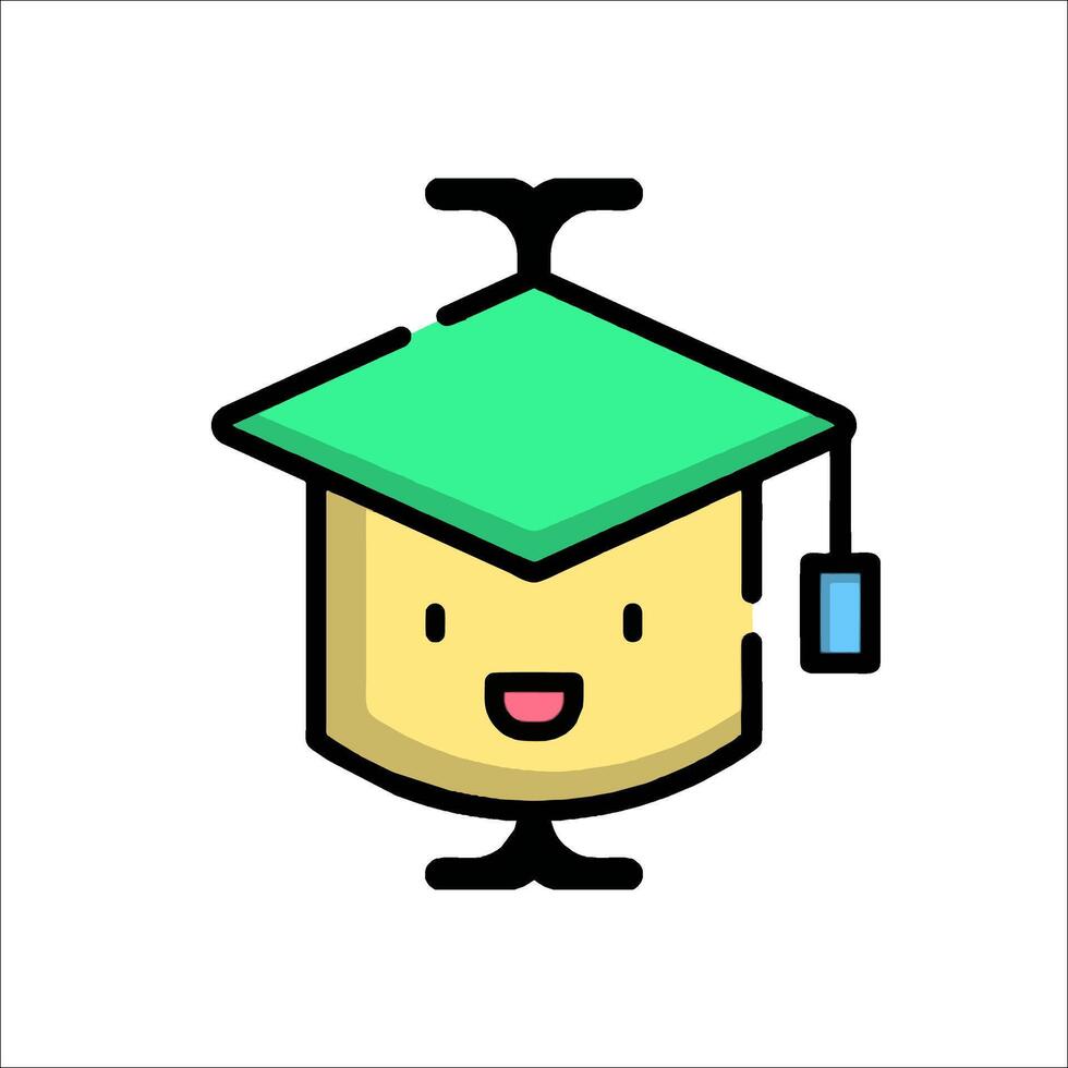 A cartoon character wearing a graduation cap vector