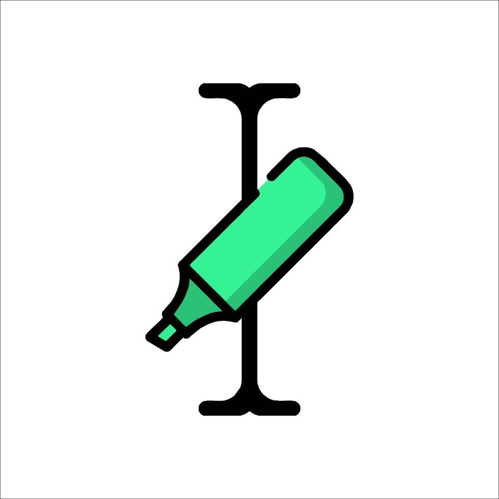 A green syringe with a needle on top vector