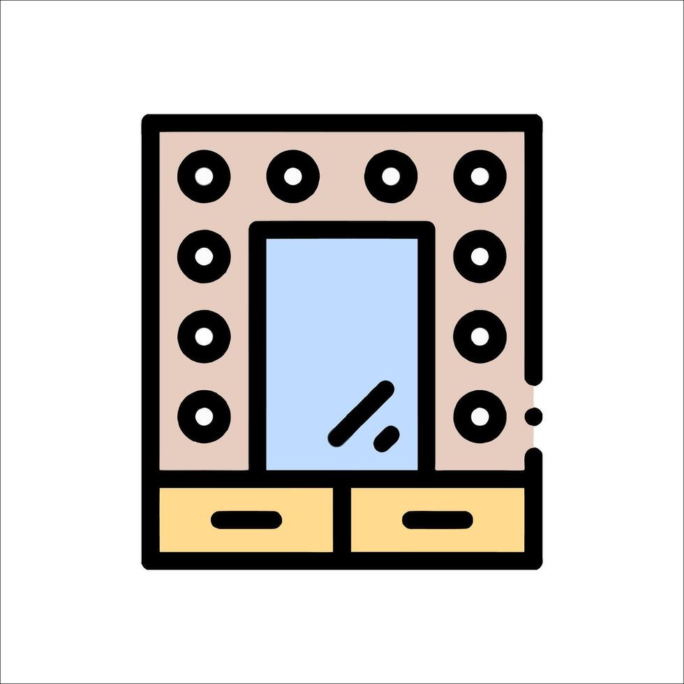 A mirror with a light on it vector