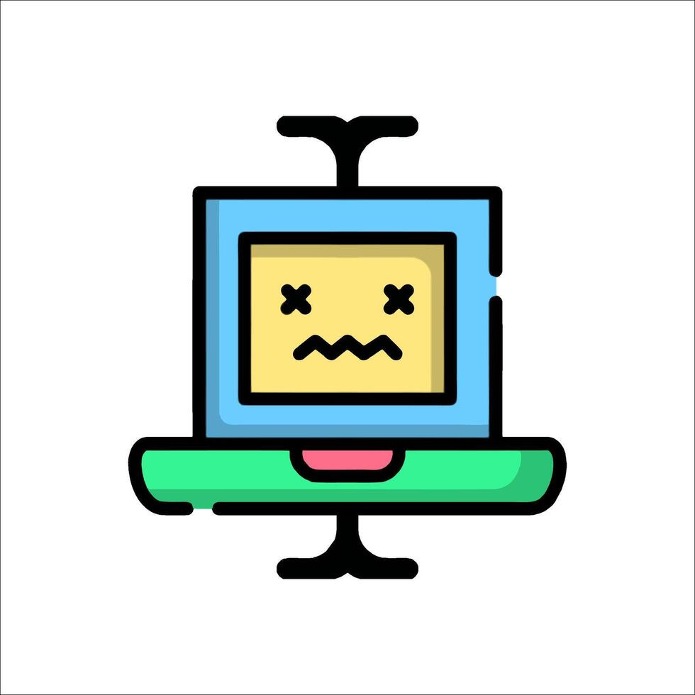 A robot with a sad face on it vector