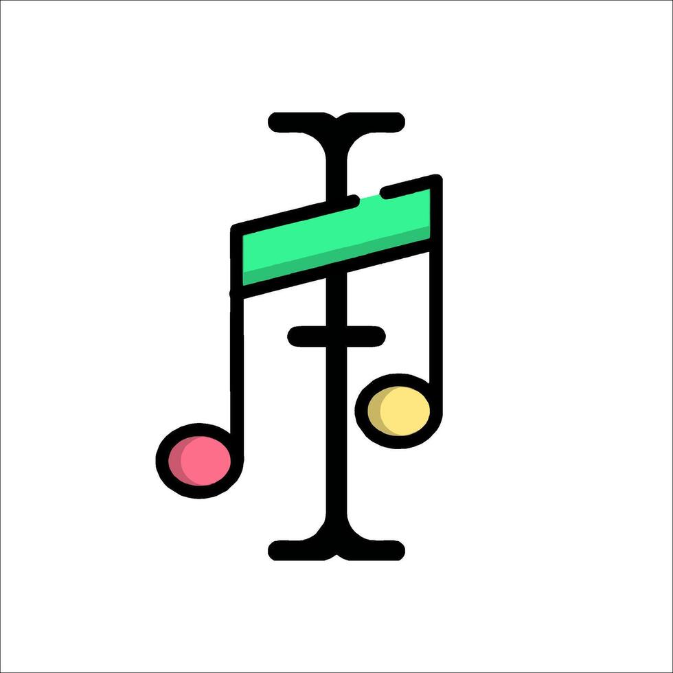 A musical note with a musical note and a musical note vector