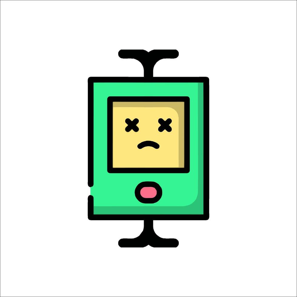 A cartoon character with a sad face on it vector