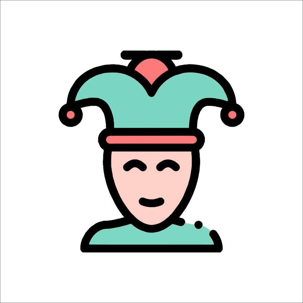 A jester icon with a hat on top vector