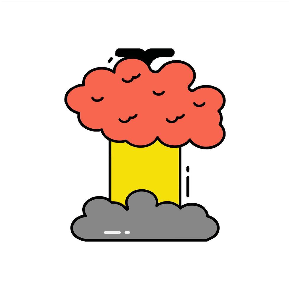 An icon of a cloud with a mushroom cloud vector