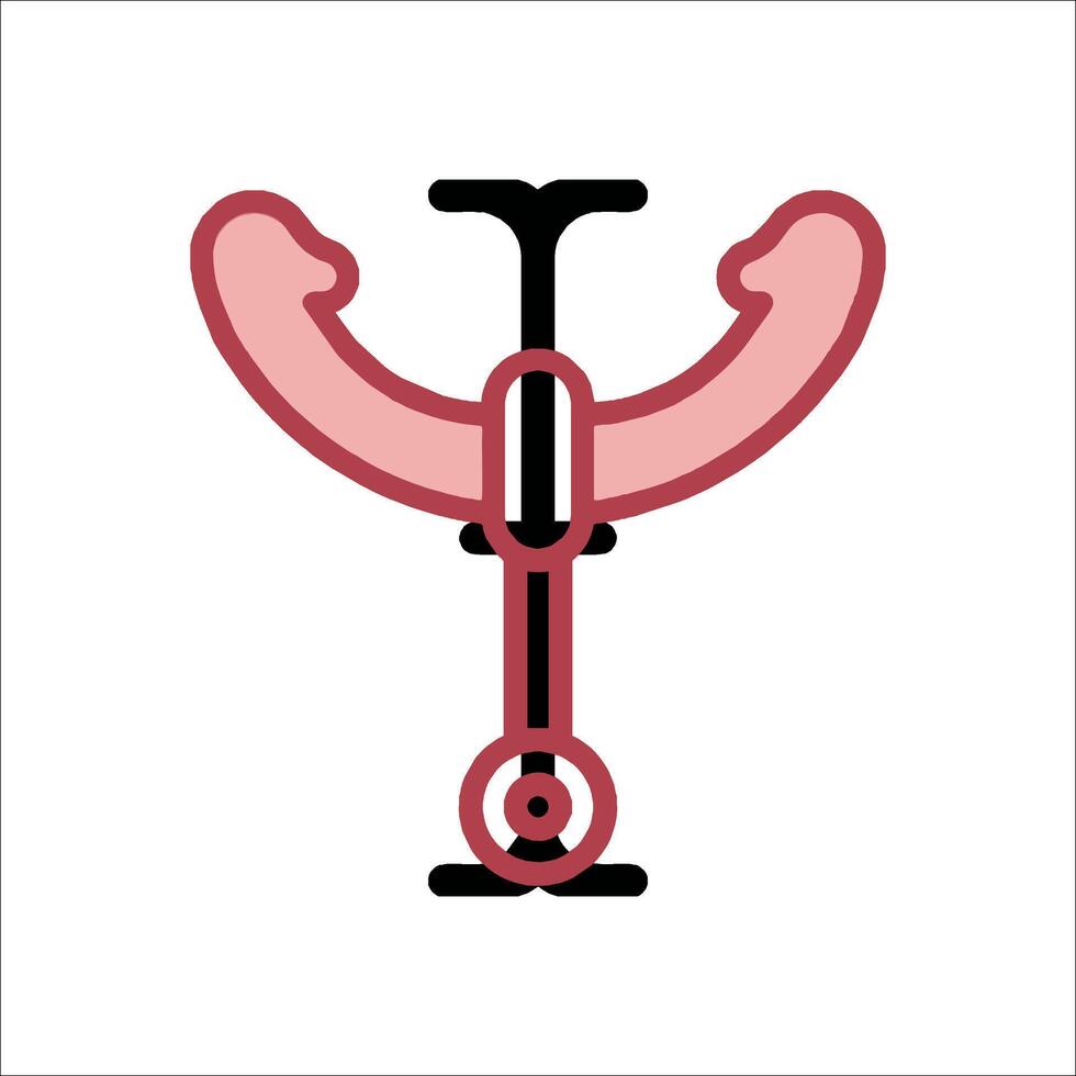 A red and black symbol of a penis vector