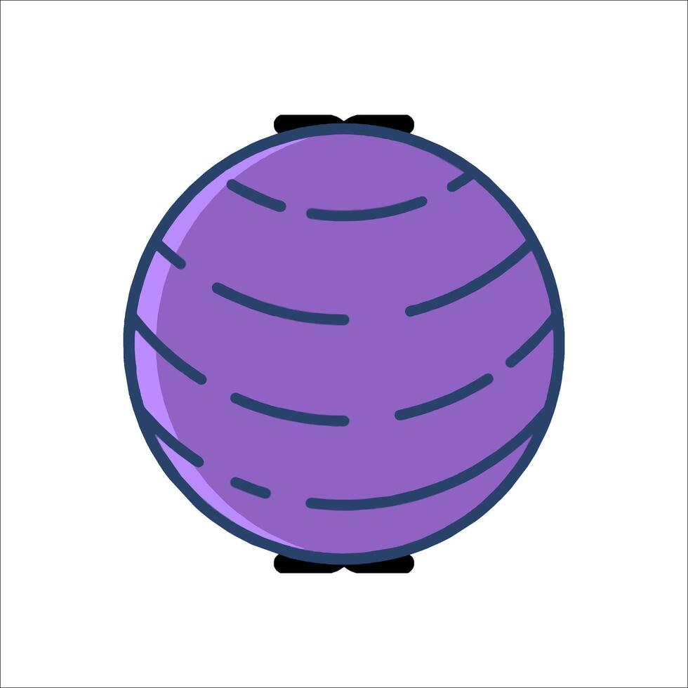 A purple ball with a black handle on it vector