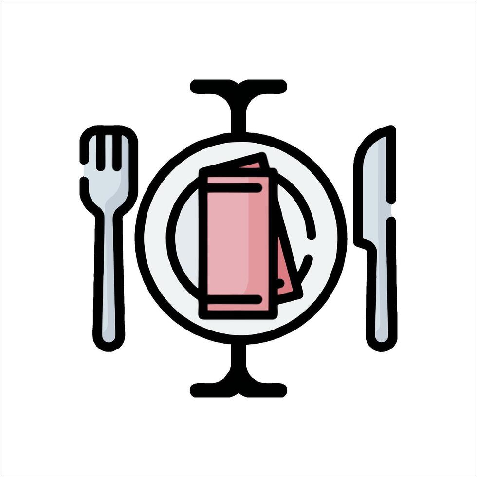 A plate with a fork and knife on it vector