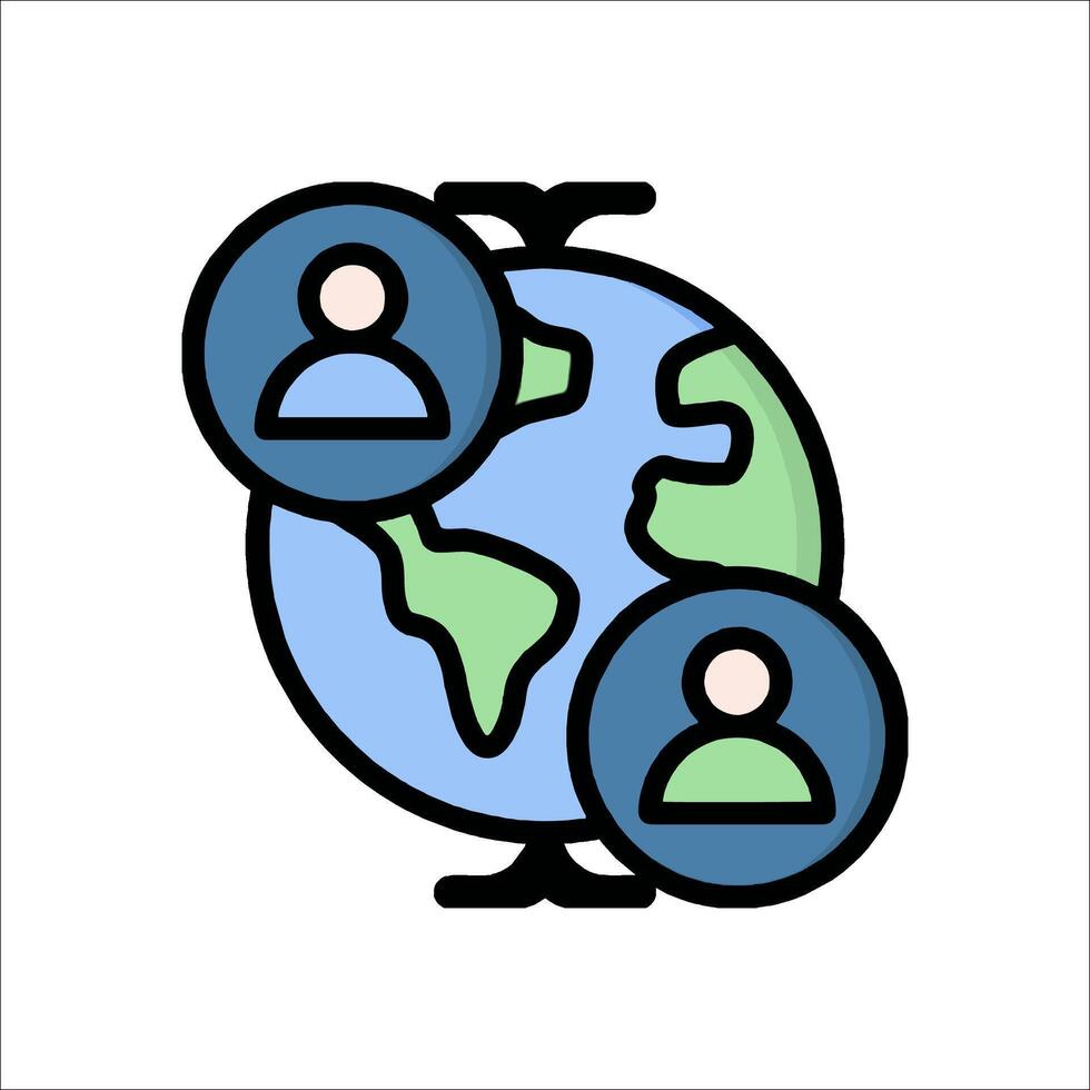 Global community icon illustration vector