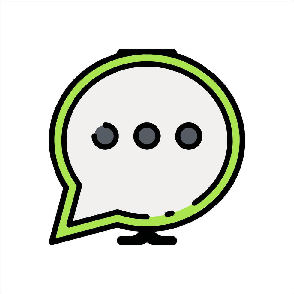 A green and white chat bubble icon vector