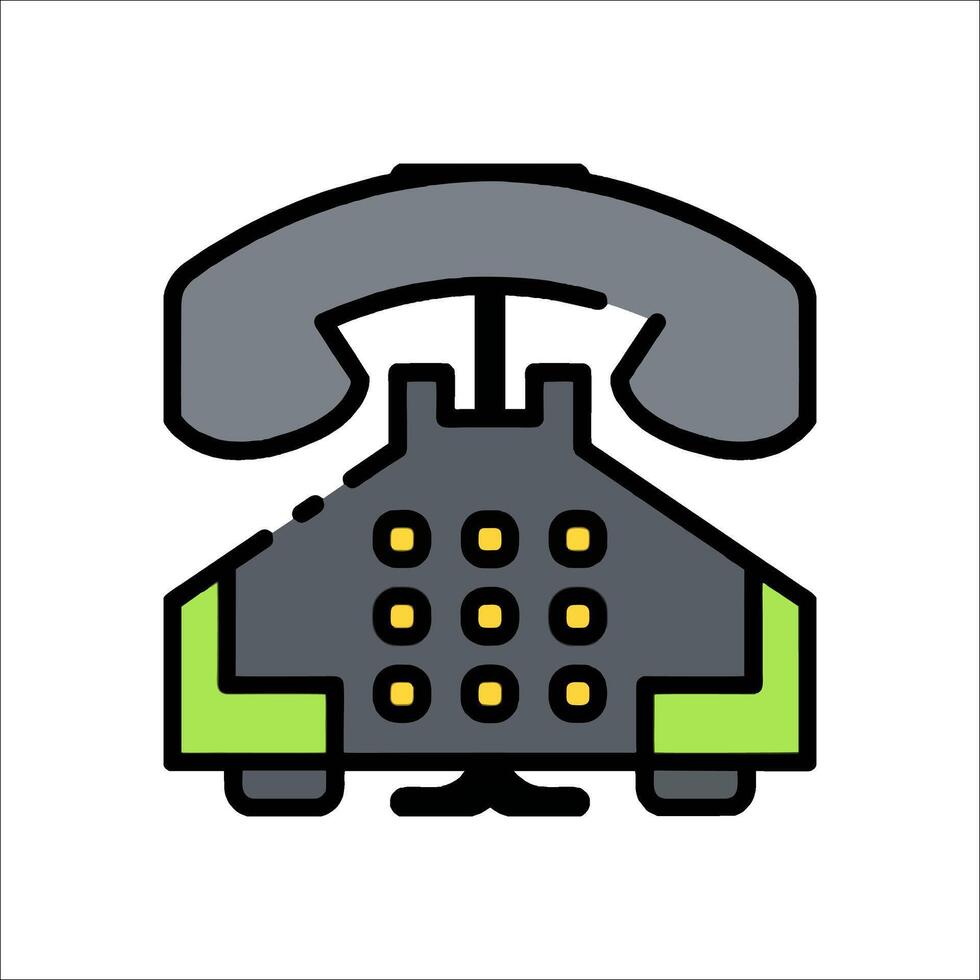 An icon of a telephone on a white background vector
