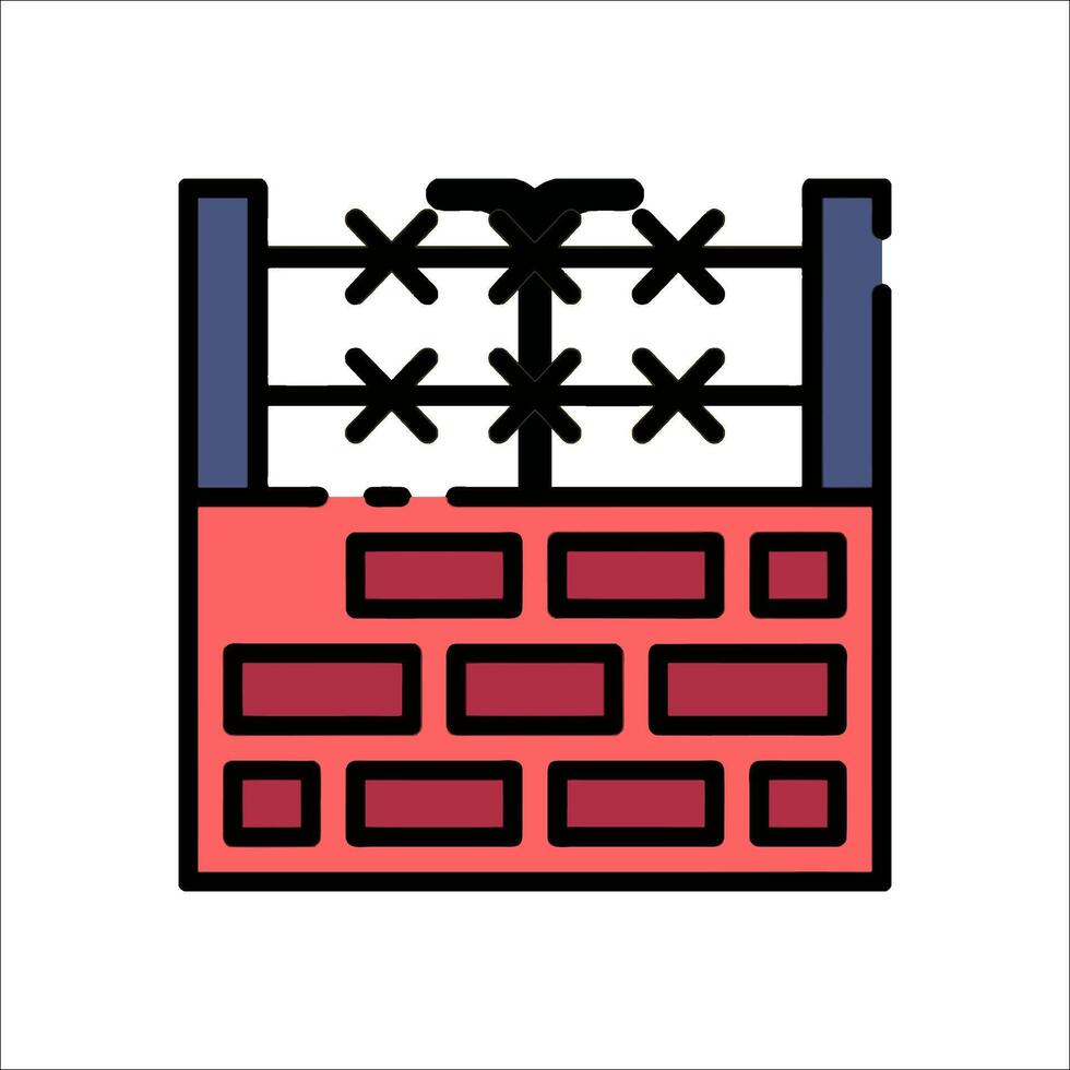 Barbed wire fence icon illustration vector