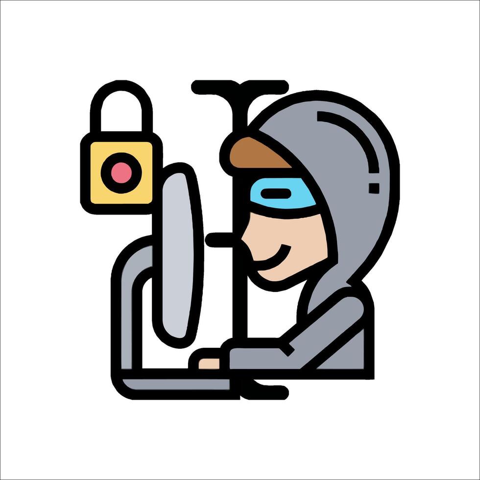 A man in a hoodie is sitting at a computer vector